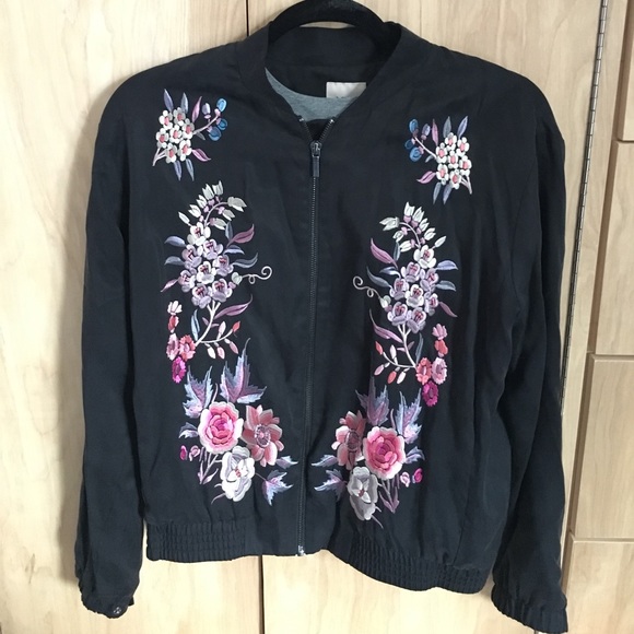 a. moss embroidered bomber jacket - Picture 2 of 7